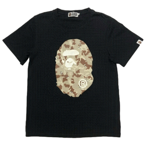 a Bathing Ape desert camo big ape head black brown tee
